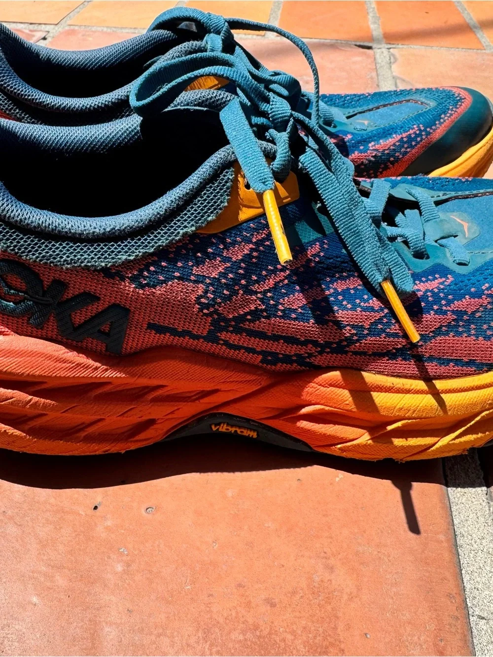 Hoka Speedgoat 5 Trail-Running Shoes - Women's BLUE CORAL/CAMELLIA  Size 7 Wide